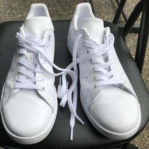 Men’s white Adidas worn once